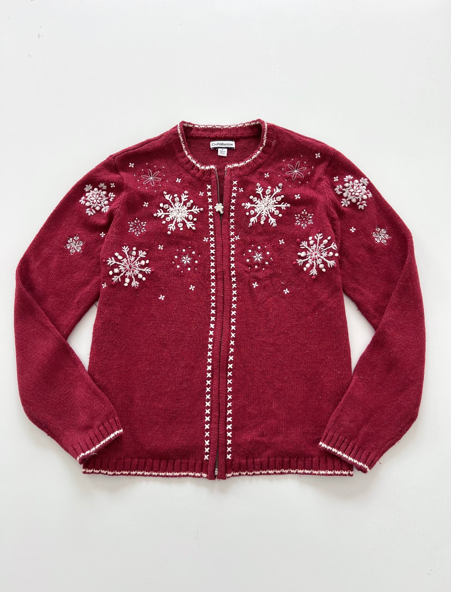 Croft&Barrow Embroidered Zipper -Bust 44
