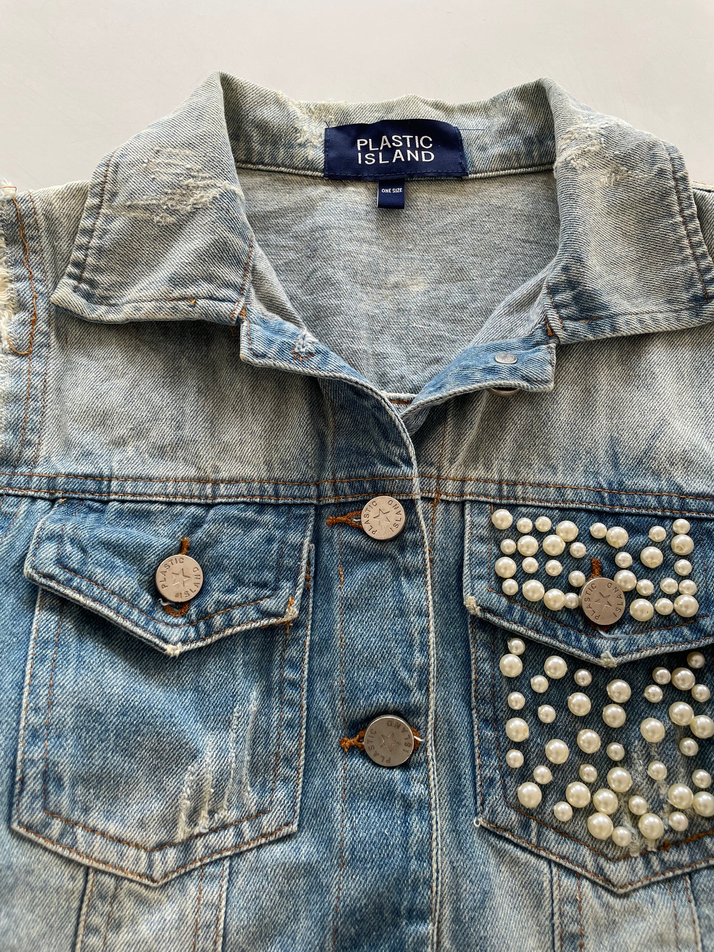 Plastic Island Denim Top-Bust 30