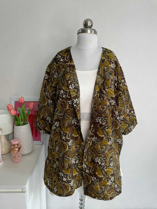 BROWN PAISLEY SHIRT - BUST 50