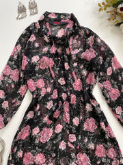 Roses Sheer Kurti-Bust 32