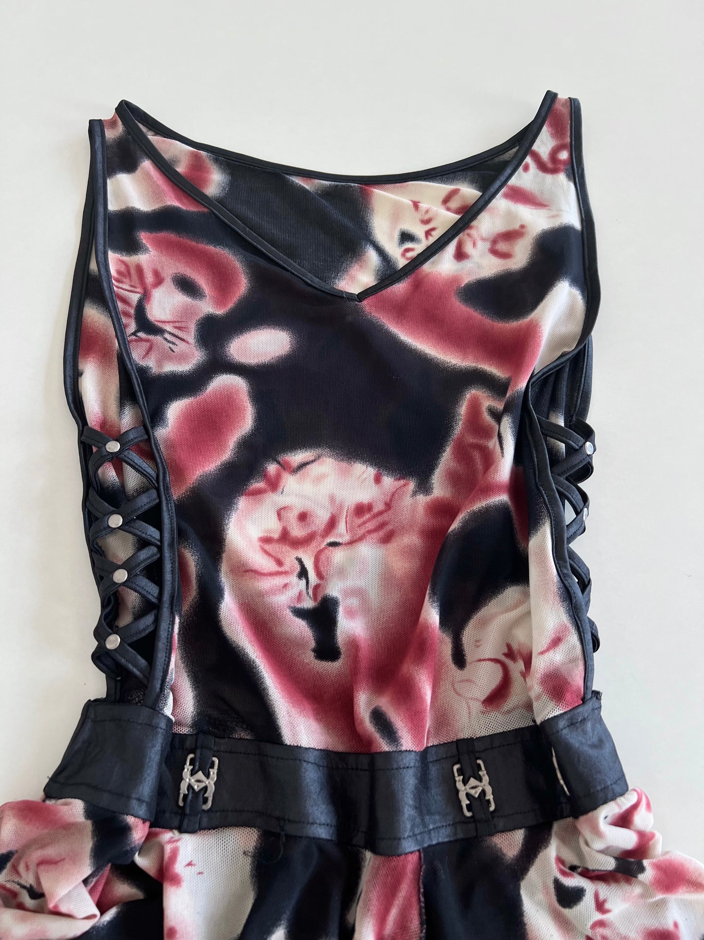 Grunge Sheer Bodysuit Top-Bust 34 to 36