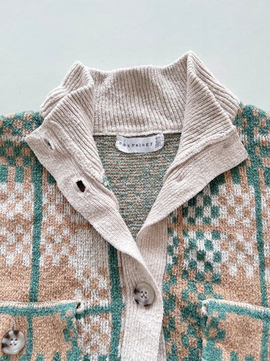Retrology Chunky Pinterest Cardigan Sweater-Bust 42