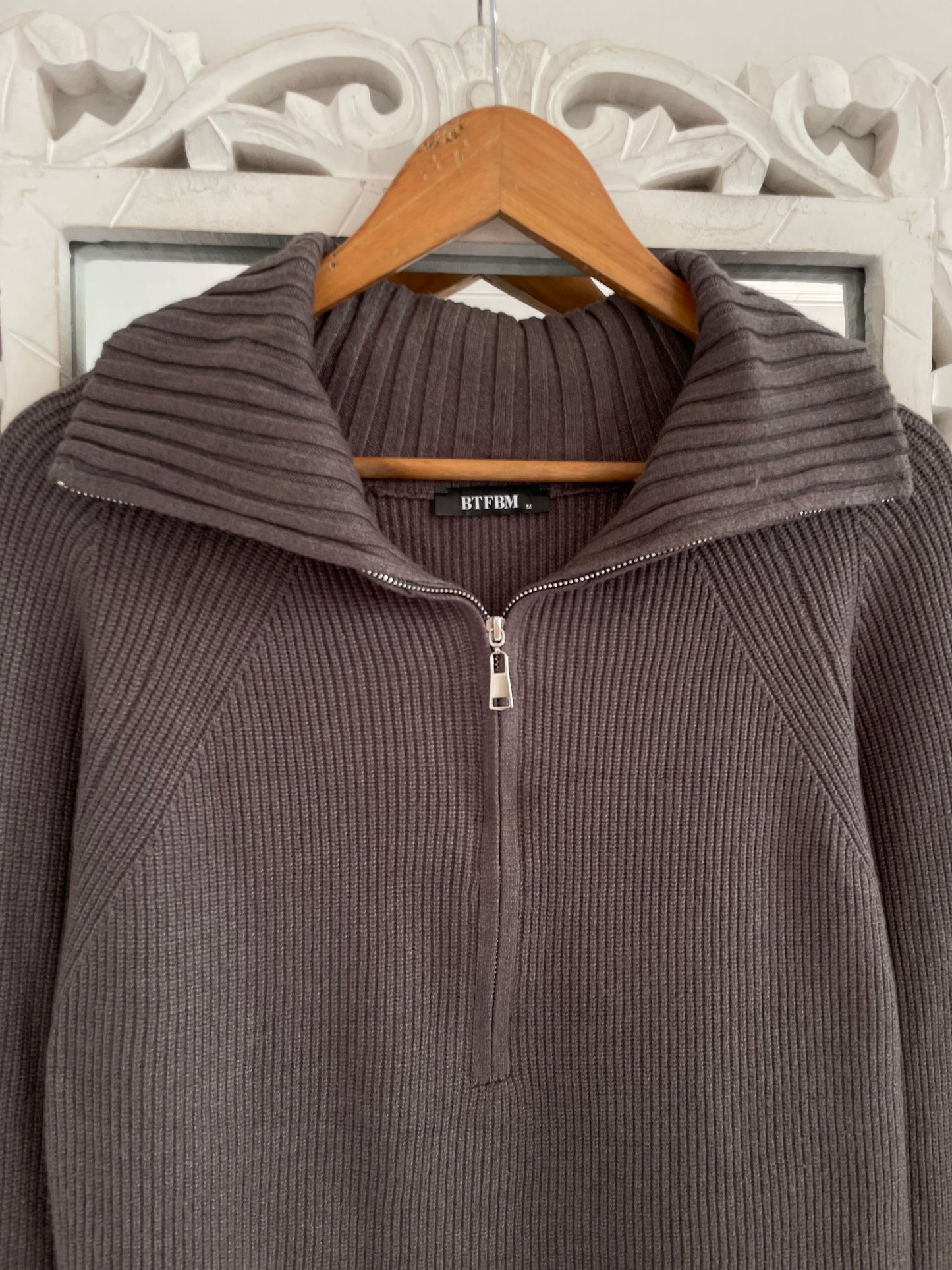 Korean Olive Chunky Soft Sweater-Chest 40