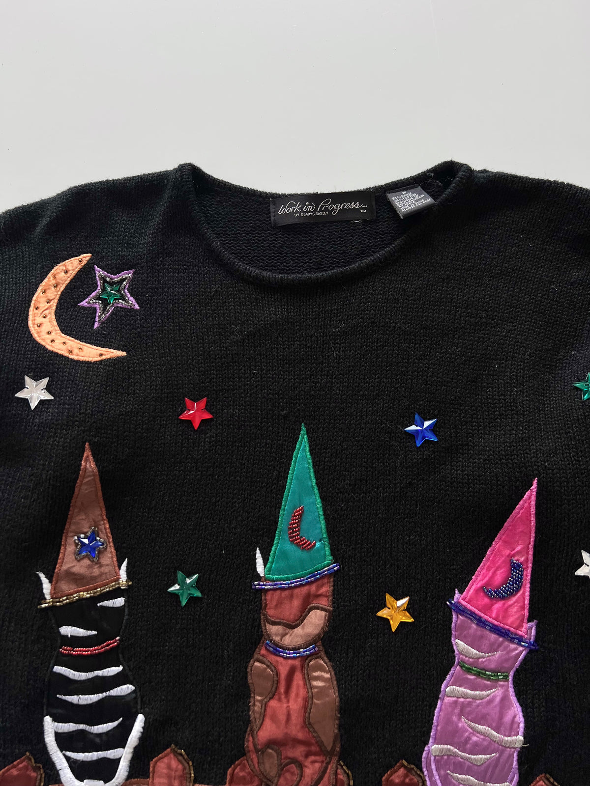 Work in Progress Christmas Hand Embroidered Sweater-Bust 44