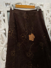 Vintage Embroidered Corduroy Skirt-Waist 40
