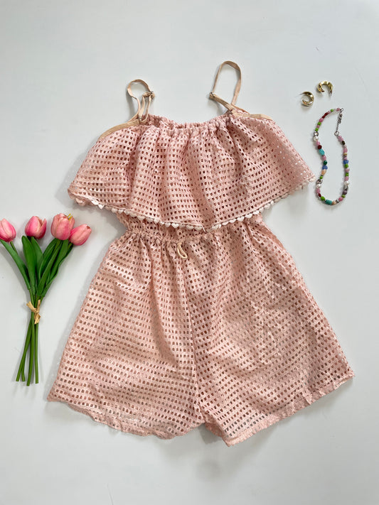 Peach Sheer Romper-Bust 30 to 34