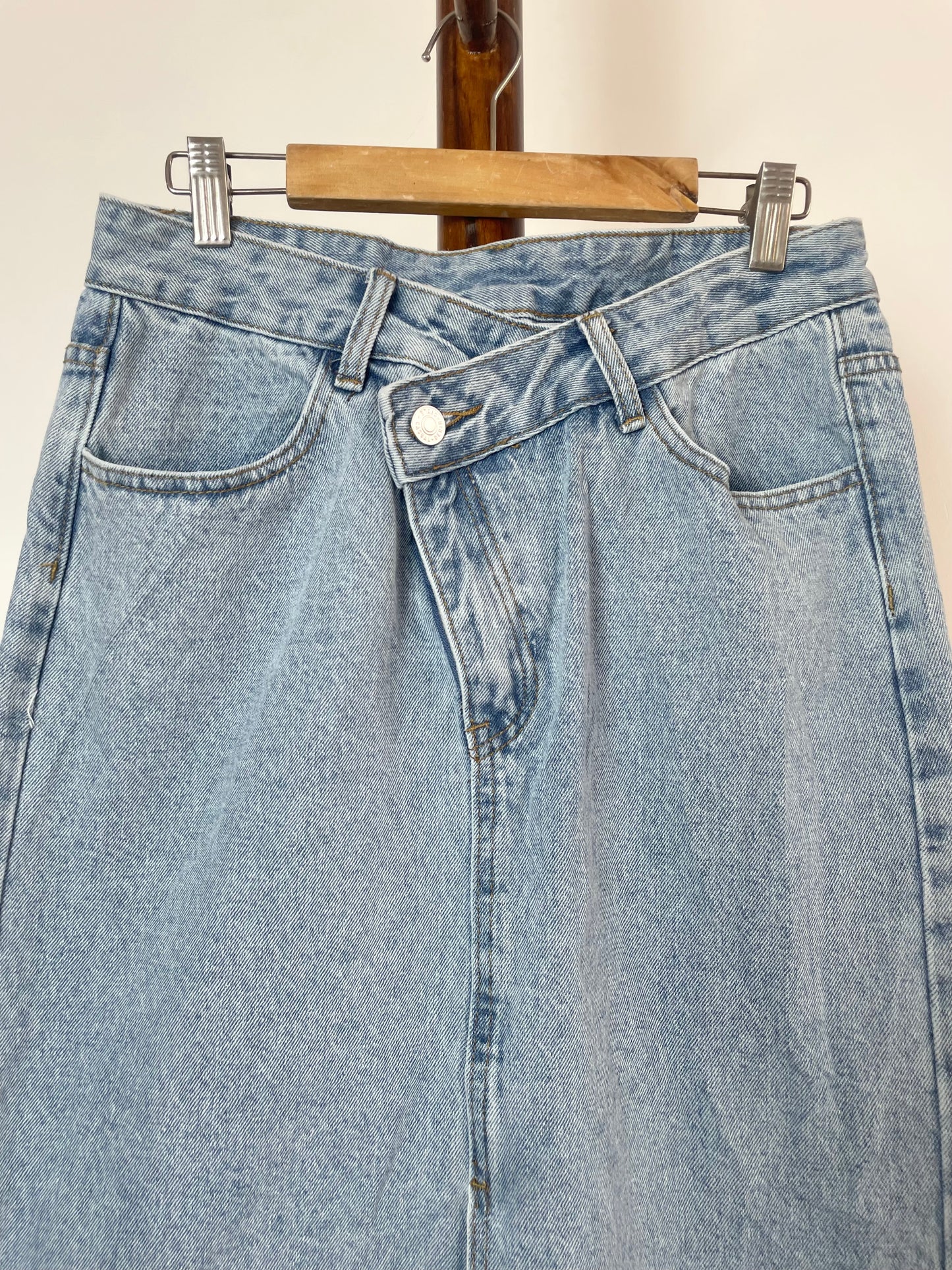 V-Cut Denim Skirt-Waist 30