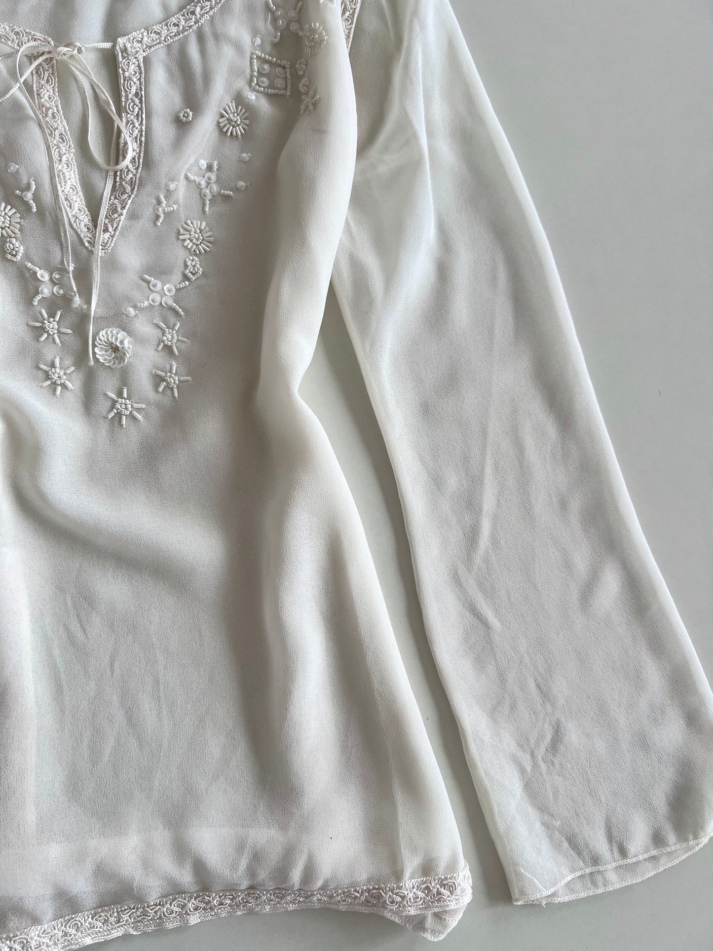 B.Young Embroidered Sheer Top-Bust 36