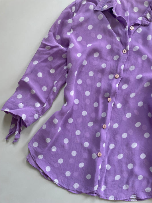 Sheer Polka Dot Shirt-Bust 34