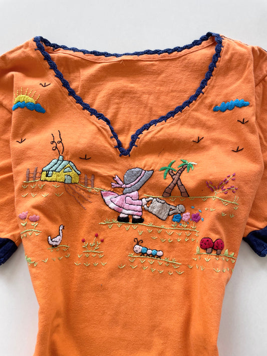 Cotton Hand Embroidered Top-Bust 36