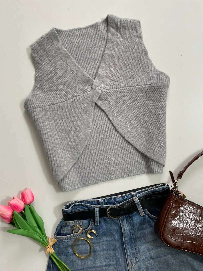 Grey Soft Sweater Vest - Bust 36 to 38