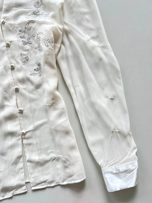 Marks & Spencer Sheer Embroidered Shirt-Bust 42