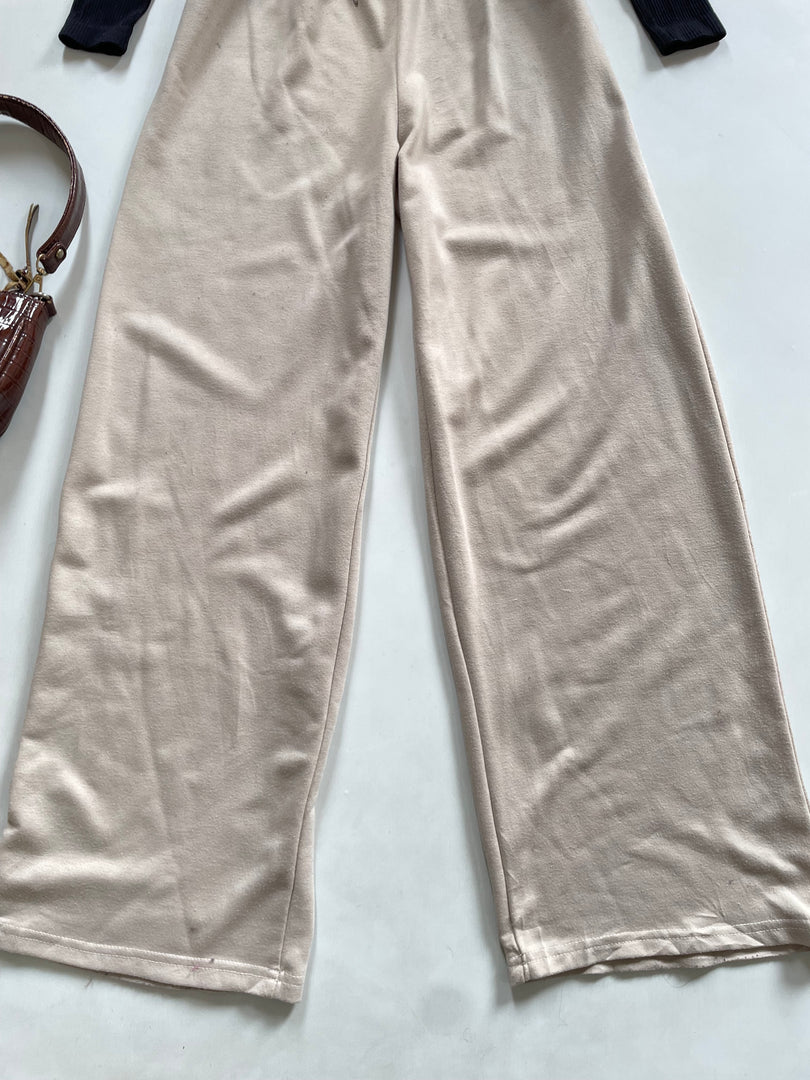 Beige Fleece Sweatpants-Waist 26 to 30