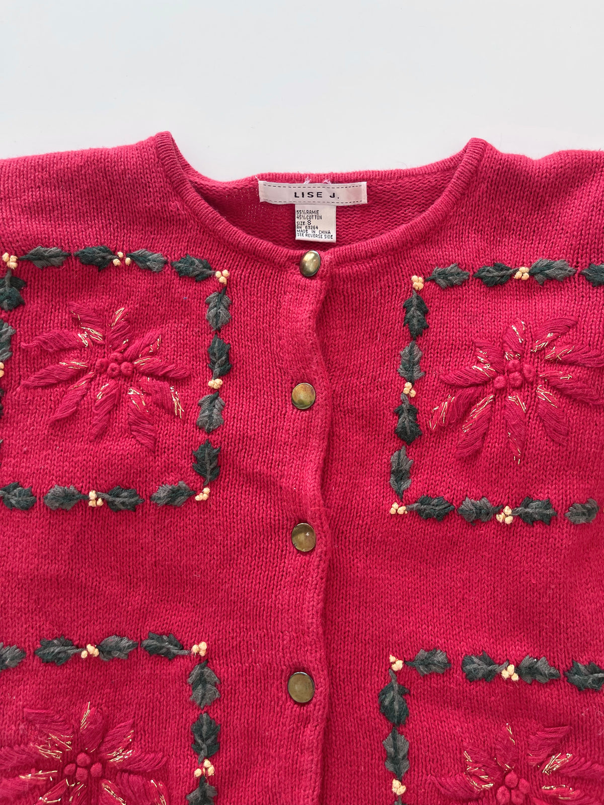 Lise Embroidered Cardigan Sweater-Bust 38