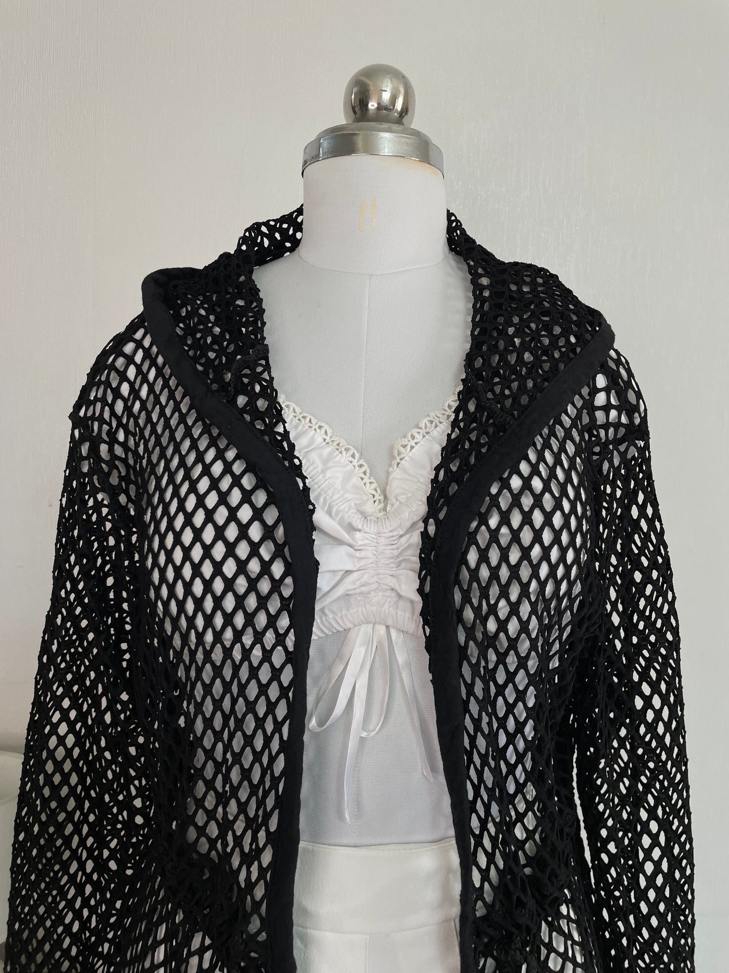 SOFT BLACK SHEER SHRUG - BUST 40 TO 44