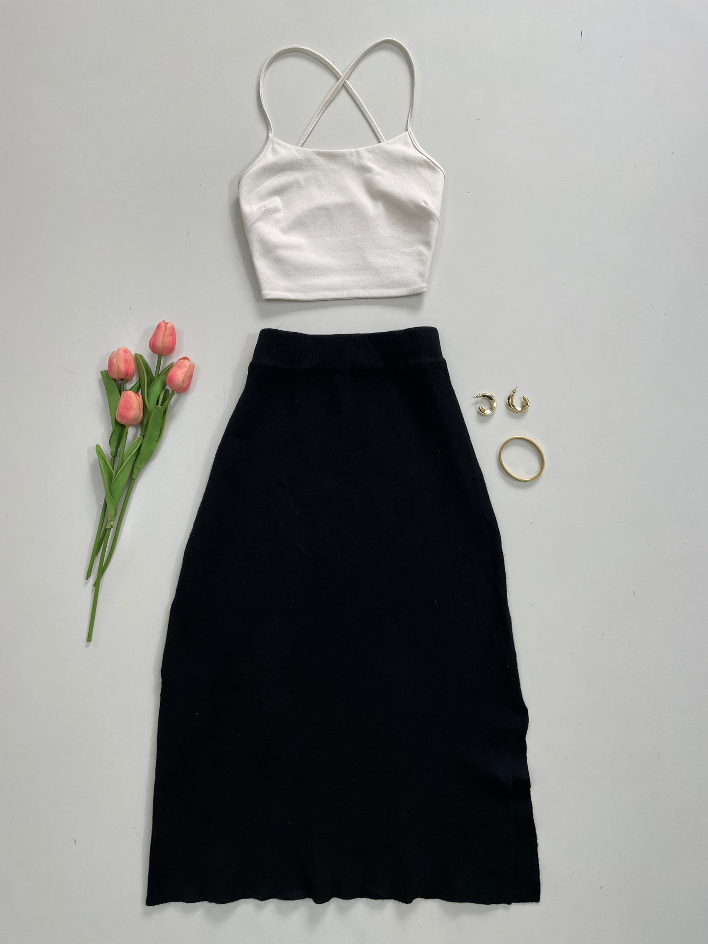 Solid Black Skirt - Waist 24 to 28