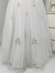 Embroidered Tulle Dress-Bust 30