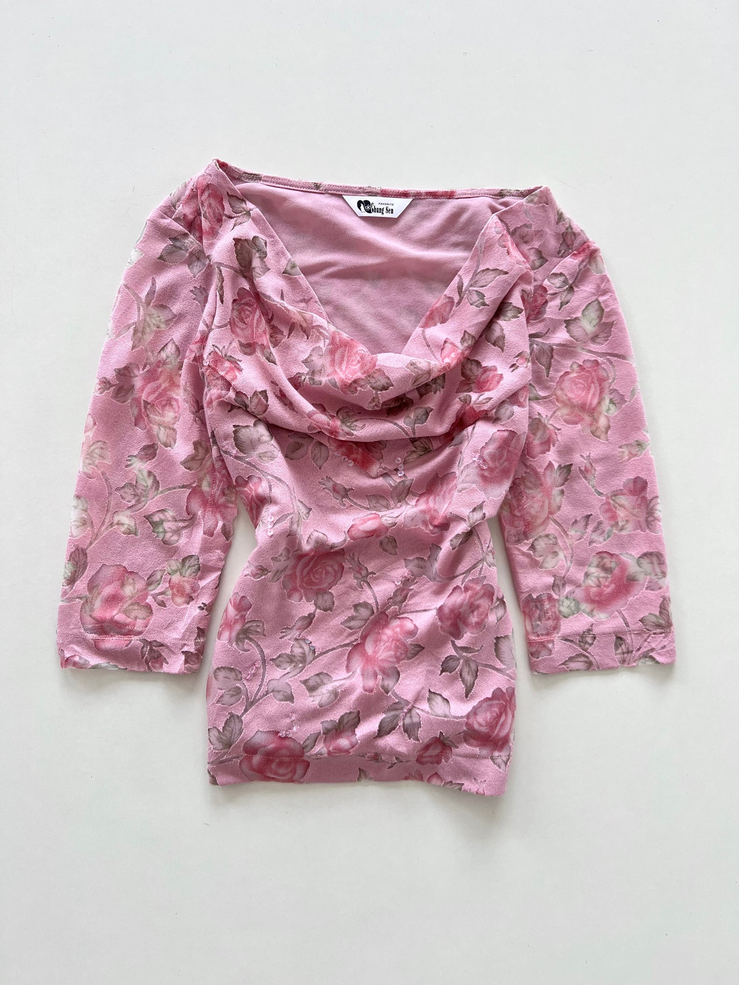 Chung Sen Cowl Neck Top-Bust 34 to 36