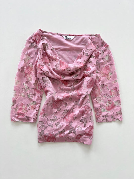 Chung Sen Cowl Neck Top-Bust 34 to 36
