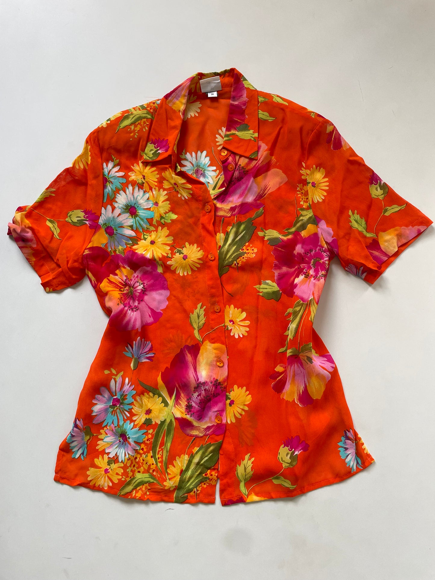 Sheer Floral Shirt-Bust 38