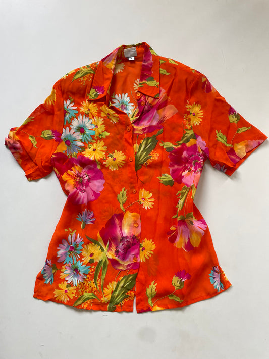 Sheer Floral Shirt-Bust 38