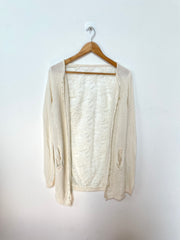 Sheer Crochet Shrug With Pockets-Bust 38 to 42