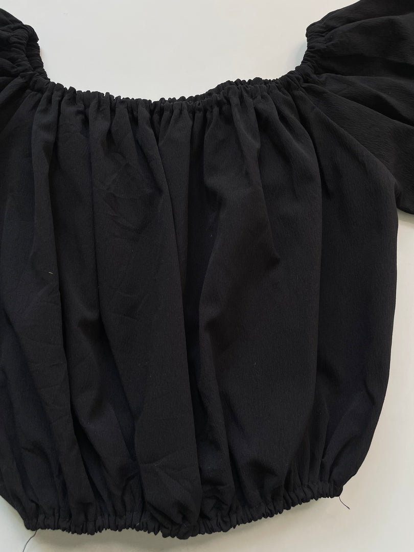 Puff Sleeve Black Top-Bust 32 to 36