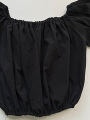Puff Sleeve Black Top-Bust 32 to 36