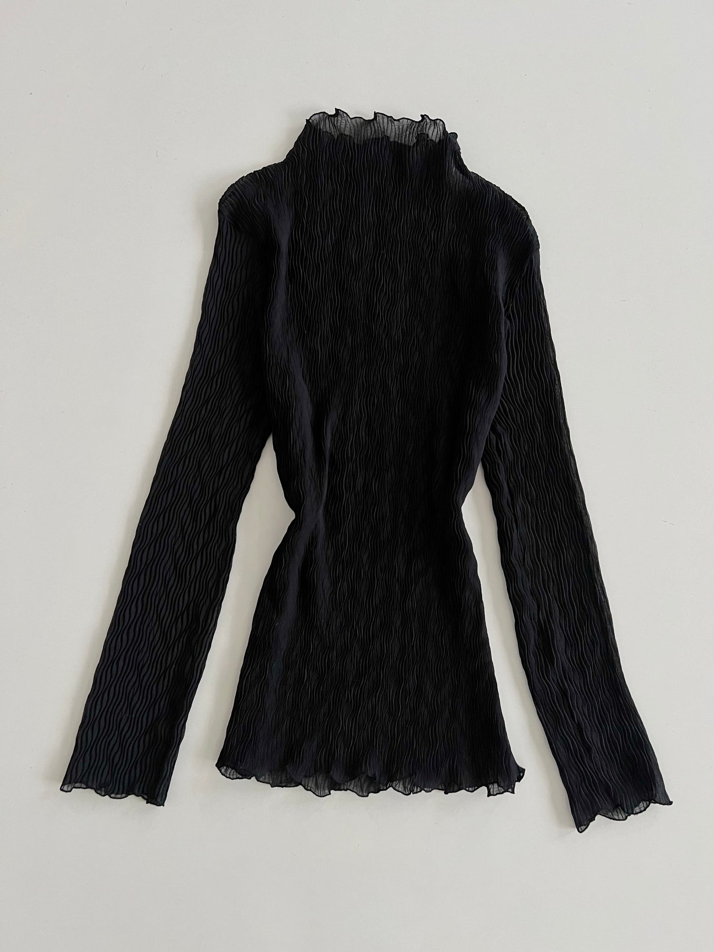 Pleated Sheer Vintage Top-Bust 34 to 36