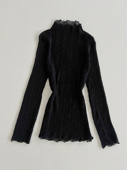 Pleated Sheer Vintage Top-Bust 34 to 36