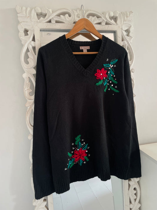 White Stag Embroidered Vintage Sweater-Bust 44