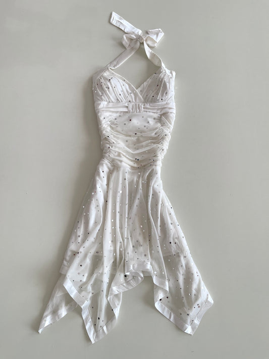 Asymmetric Halter Neck Sequin Dress-Bust 34 to 36
