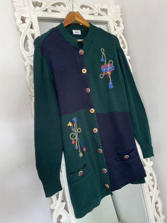 Ara Embroidered Christmas Sweater-Bust 46