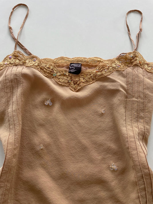 Phard 100% Silk Sequin Vintage Top-Bust 36