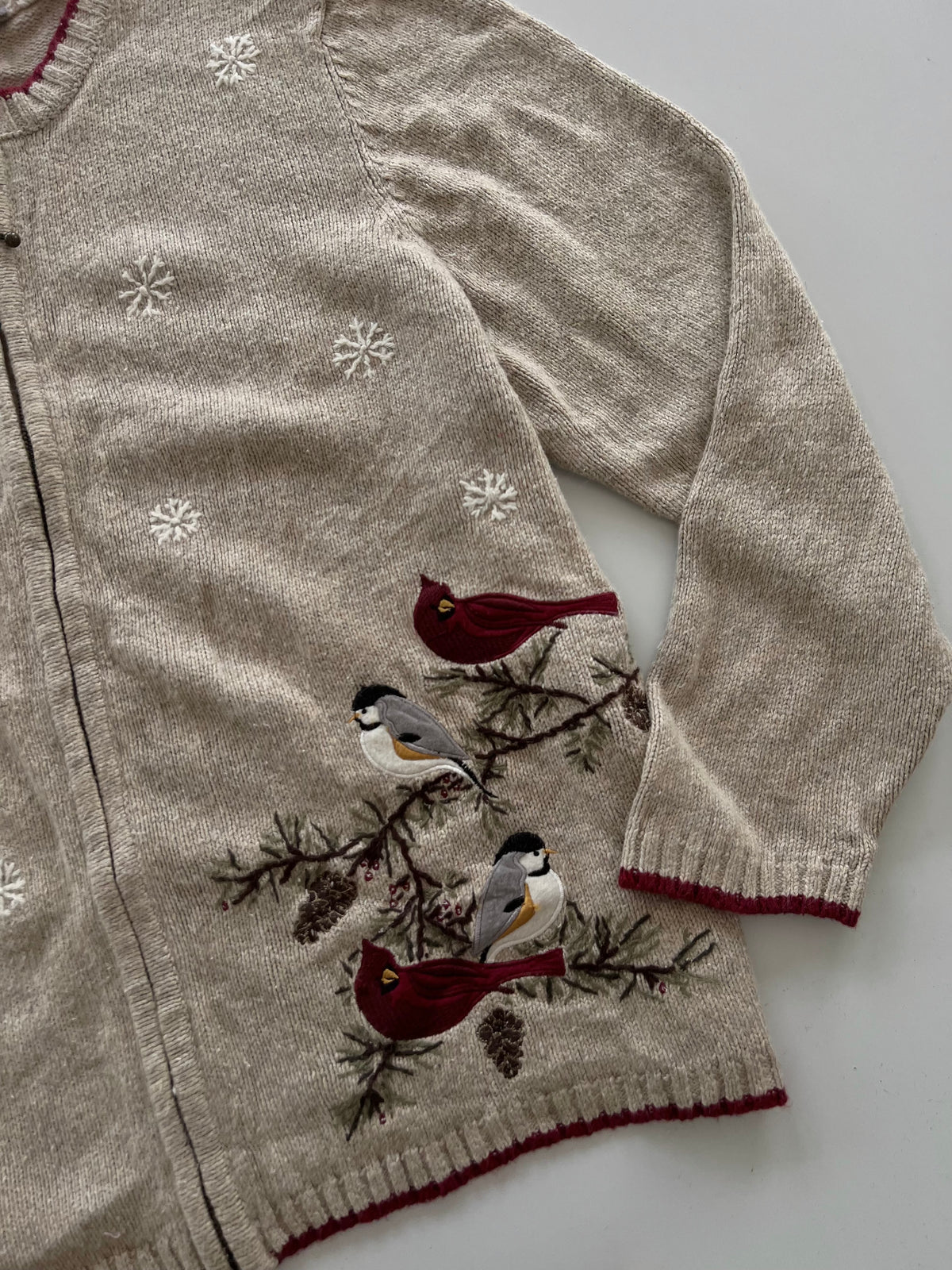 Croft&barrow Embroidered Zipper Sweater-Bust 48