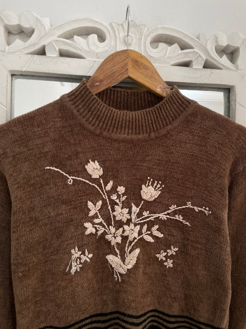 Embroidered Sweater-Bust 34