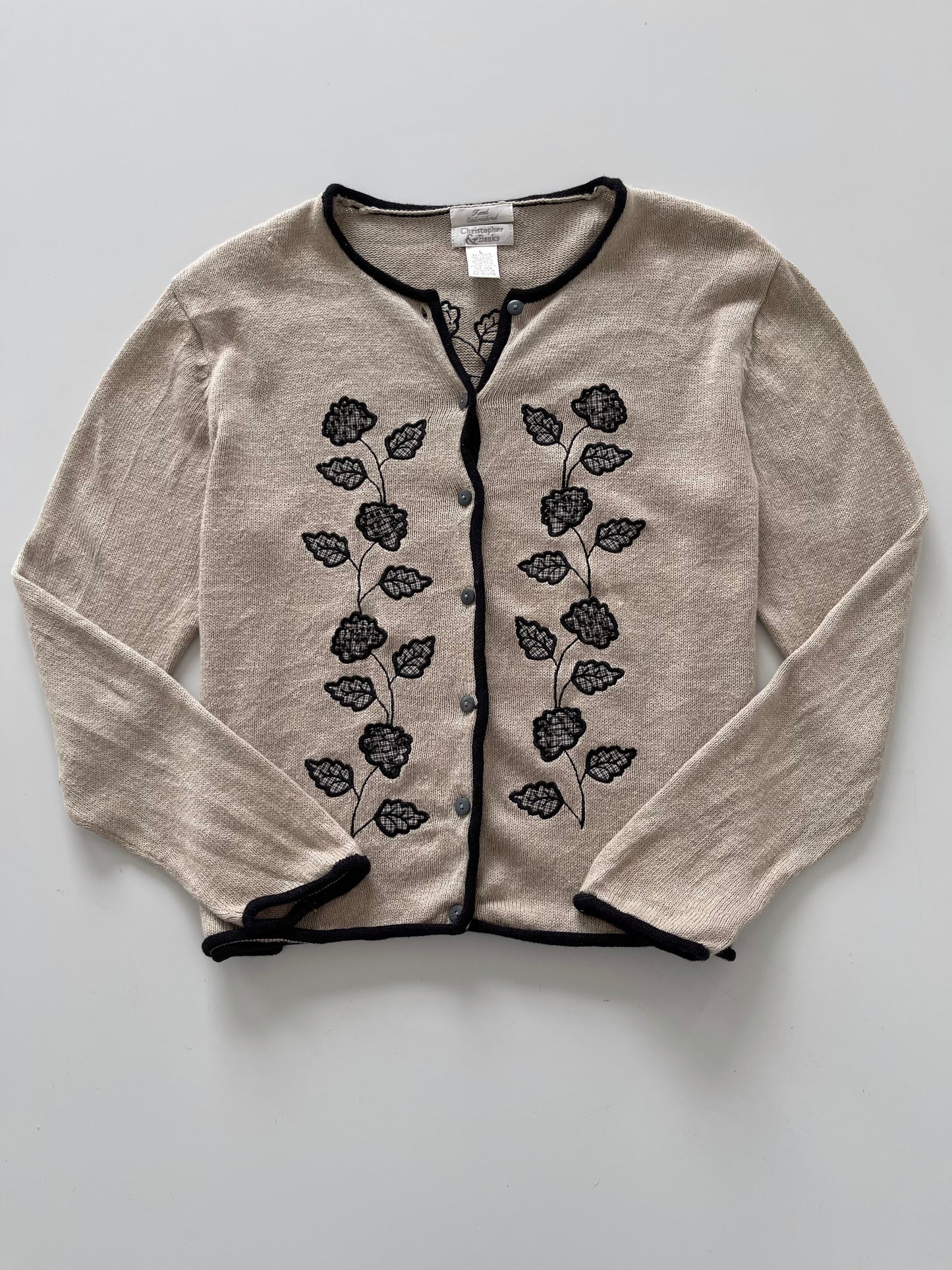 Christopher&Banks Hand Embroidered Cardigan-Bust 44
