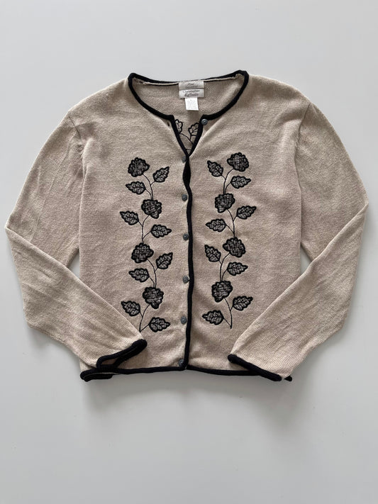 Christopher&Banks Hand Embroidered Cardigan-Bust 44