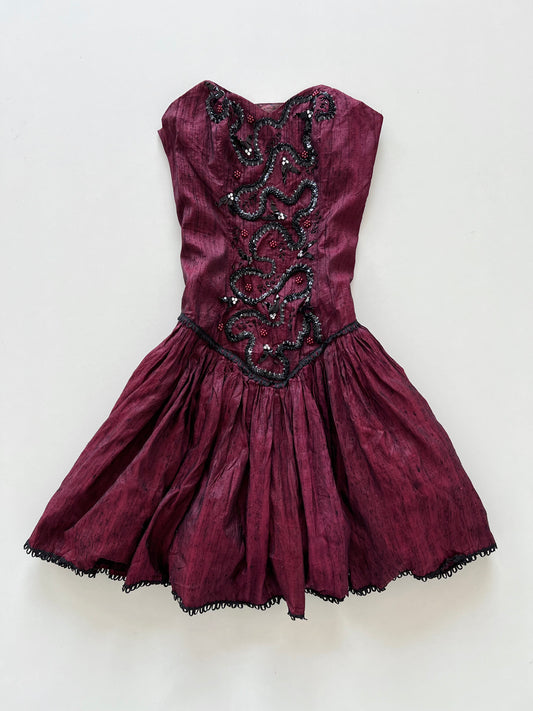 Vintage Embroidered Tube Dress-Bust 36