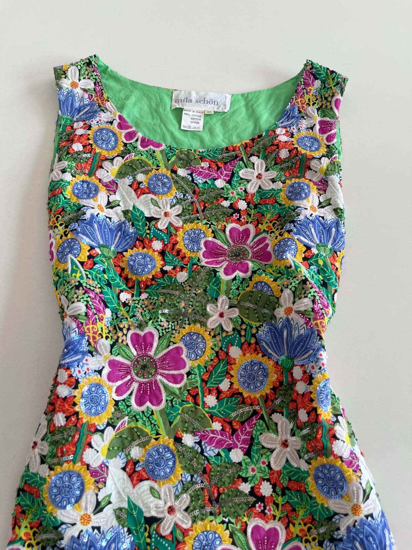 Mila Schon 100% Cotton Hand Embroidered Top-Bust 36