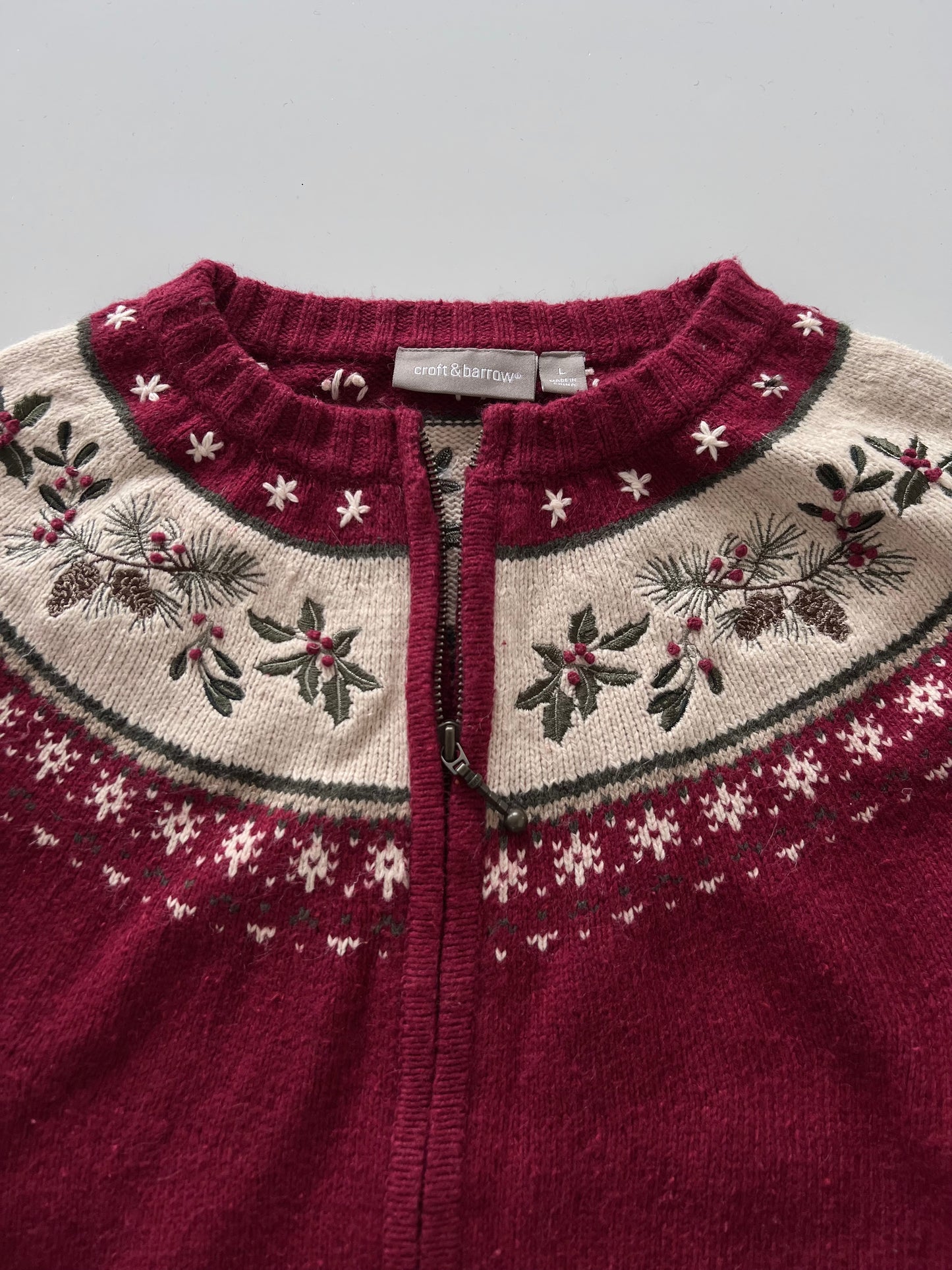 Croft&Barrow Embroidered Sweater-Bust 44