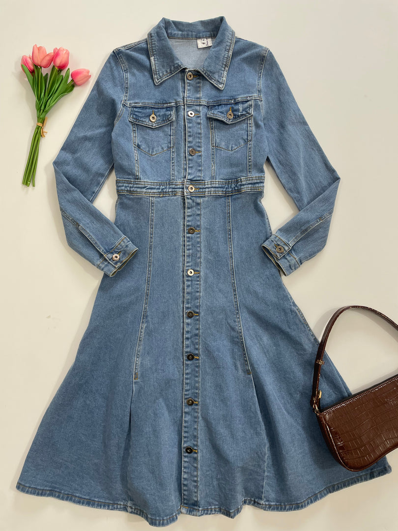 Fida Denim Dress-Bust 32