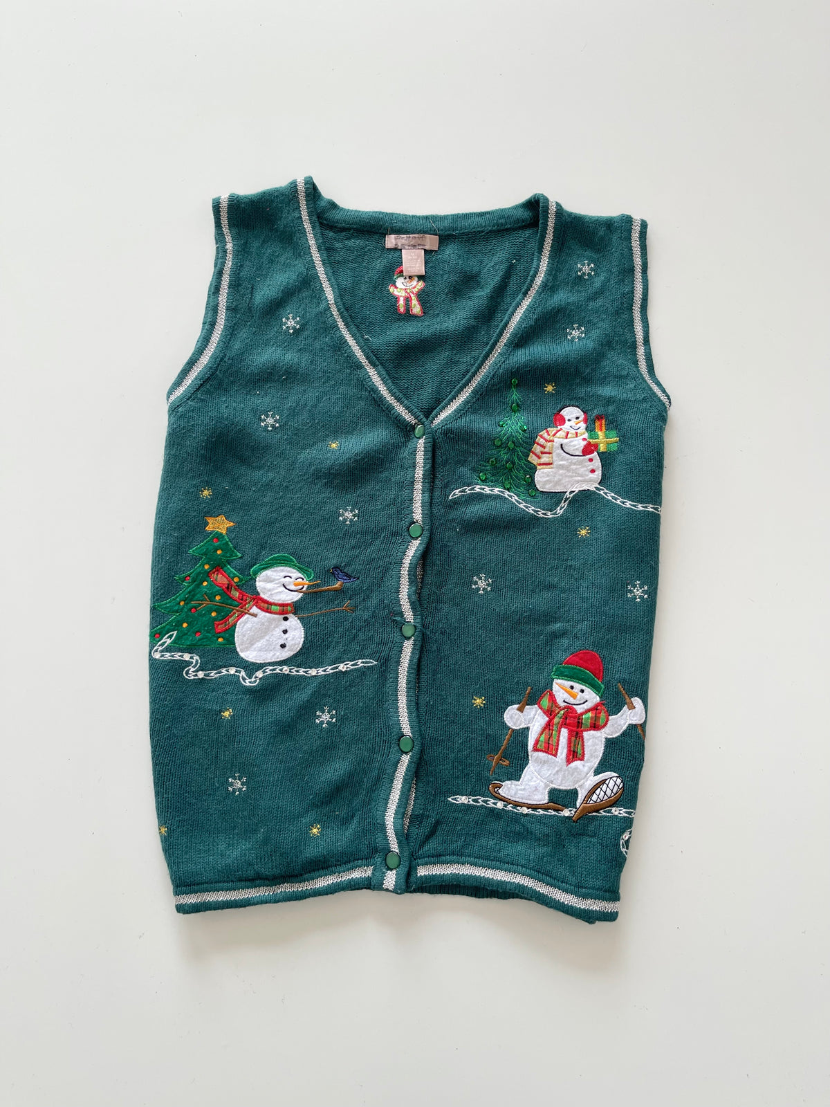 Dettoff Embroidered Christmas Vest Sweater-Bust 42