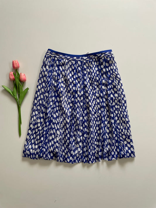 OLIVIA HASSLER DEEP BLUE POLKA DOT SKIRT - BUST 30