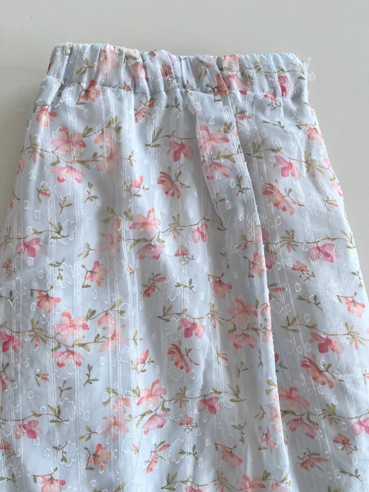 Ice Blue Floral Skirt-Waist 28 to 34