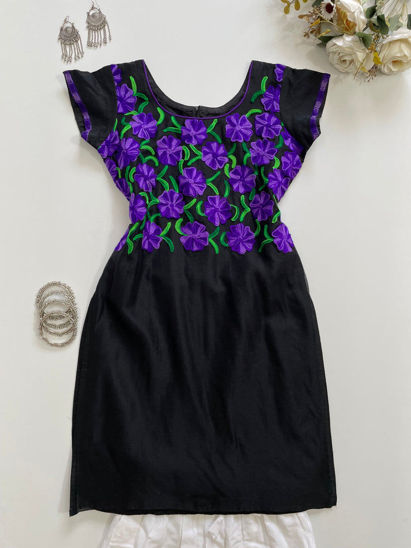 Embroidered Black Kurti-Bust 34