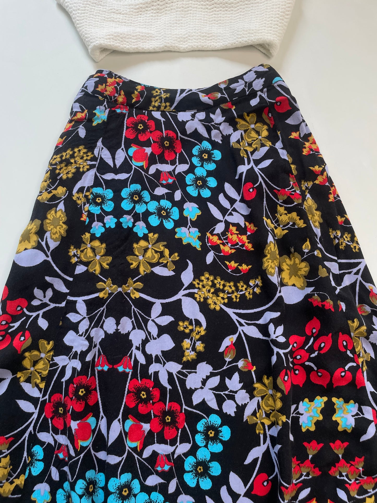 Asymmetric Cotton Skirt-Waist 30