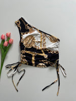 Load image into Gallery viewer, ONE SHOULDER GOLD CHAIN TOP - BUST 34 TO 36
