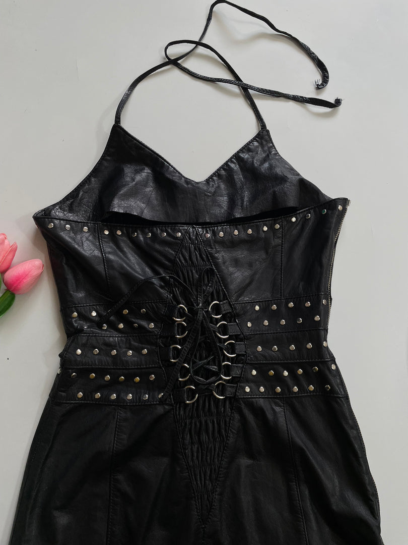 Faux Leather Dress-Bust 30