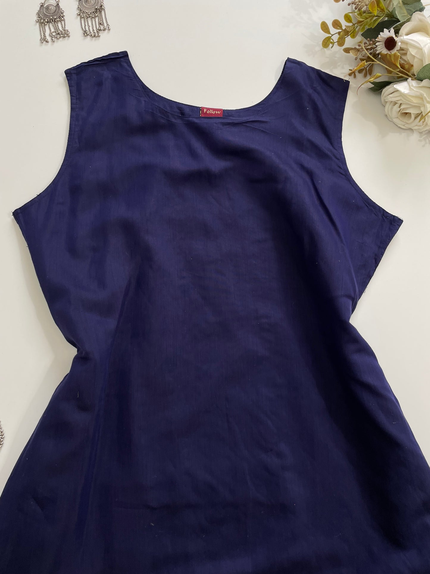 Solid Blue Kurti-Bust 44
